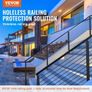 Cable Railing Post 36x2x2in/91.4x5.1x5.1 cm Steel Railing Post Without Holes 1-Pack Black Image 2