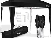 Gazebo 3 x 3 m Waterproof Pop-Up Folding Gazebo Height Adjustable Garden Tent UV Protection 50+ Party Tent with Bag for Garden (Beige)