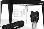 Gazebo 3 x 3 m Waterproof Pop-Up Folding Gazebo Height Adjustable Garden Tent UV Protection 50+ Party Tent with Bag for Garden (Beige)