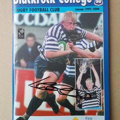 Blackrock College signed rugby yearbook Leo Cullen