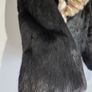 Vintage Real Fur Jacket Size M Elegant Black Glossy Finish, Luxury Evening Wear Image 3