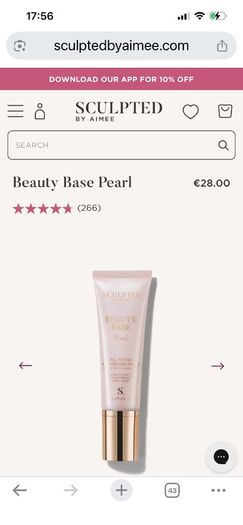 Sculpted by Aimee Beauty Base in Pearl. Moisturising Primer with SPF30. 50ml