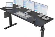 Electric Standing Desk, 160 x 60 cm Height Adjustable Sit Stand Desk with Splice Board and Memory Smart Pannel, Home Office Desks, Black