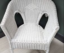 Large White Wicker Armchair - Very Comfortable