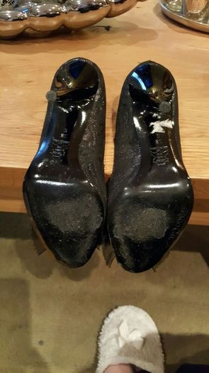 Black dune peep toe shoes