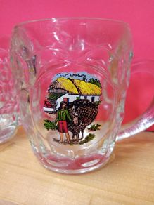 Half Pint Dimple Glass X 3