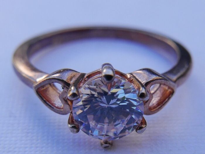 Vintage Gold Plated Solid Sterling Silver 925  Ring size P1/2 - 3g
