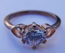 Vintage Gold Plated Solid Sterling Silver 925  Ring size P1/2 - 3g