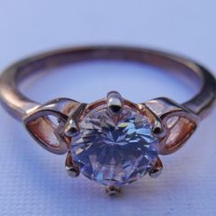 Vintage Gold Plated Solid Sterling Silver 925  Ring size P1/2 - 3g