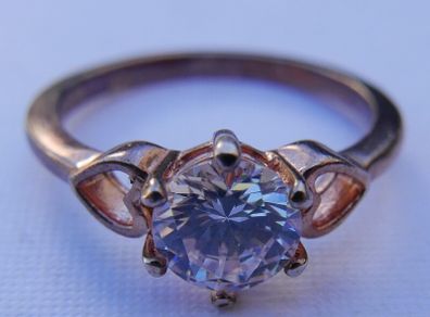 Vintage Gold Plated Solid Sterling Silver 925  Ring size P1/2 - 3g