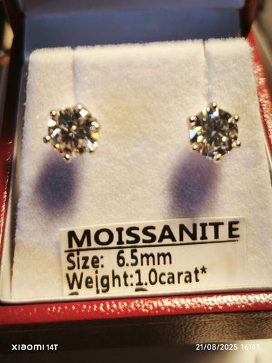 1 carat + 1 carat Moissanite Solitaire Stud Earrings