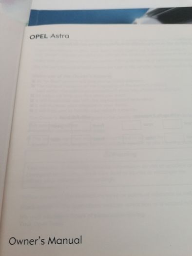 Owners Manual Opel Astra 2006