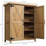 Garden shed garden cabinet 3 shelves 2 doors galvanized sheet metal waterproof roof pine wood 75 x 40 x 90 cm yellow Image 2