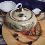 Aynsley Harvest Gold Sugar Bowl With Lid And A Plate Image 4
