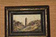 Carol Ann Waldron - Miniature Oil Painting - Round Tower Glendalough