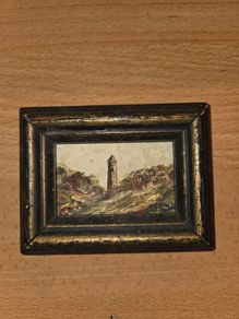 Carol Ann Waldron - Miniature Oil Painting - Round Tower Glendalough