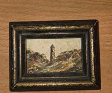 Carol Ann Waldron - Miniature Oil Painting - Round Tower Glendalough