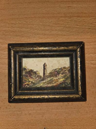 Carol Ann Waldron - Miniature Oil Painting - Round Tower Glendalough