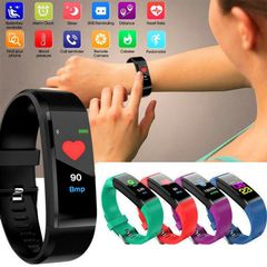 115plus Bluetooth Smart Fitness Watch Sport Bracelet Waterproof Heart Rate Blood Oxygen Adult Blood Pressure Electronic Bracelet Monitoring