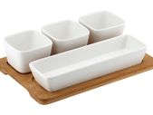 Ladelle Porcelain Serving Snack Bowls 5 Set White