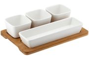 Ladelle Porcelain Serving Snack Bowls 5 Set White