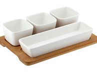 main image for ad Ladelle Porcelain Serving Snack Bowls 5 Set White