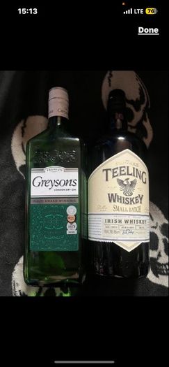 Decorative or collectible empty bottles vodka  whisky, gin, Irish whiskey Connemara whiskey Jameson powers ballantines Johnnie walkers TEELING disaronno Irishman Hennessy Drumshanbo Gunpowder Irish Gin vodka whiskey empty Bottle Jack Daniels Bombay sapphi