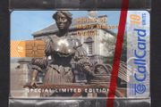 1997 Ireland 10 unit 1997 "Big CallCard Challenge" collectors fair features a photograph of the Molly Malone statue in Dublin (Gemplus GEM1) Call Card Mint in Packaging. Telecom Eireann Card Number 1163