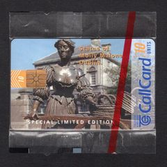 1997 Ireland 10 unit 1997 "Big CallCard Challenge" collectors fair features a photograph of the Molly Malone statue in Dublin (Gemplus GEM1) Call Card Mint in Packaging. Telecom Eireann Card Number 1163