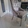 6 x dining chairs grey velvet Image 2