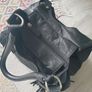 Black Leather Handbag With Fringe Image 7