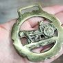 Vintage Solid Brass Horseshoe Brass Horse Saddle Harness Medallion Ornament Image 5