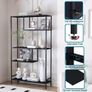 Black Bookshelf, Industrial Bookcase Open Storage Shelves with Metal Frame, Freestanding Display Rack Tall Shelving Unit for Living Room, Bedroom, Office, Black Image 6