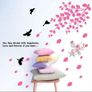 DIY Tree Fallen Leaves and Birds Wall Stickers For Home Sitting Room TV Background Art Image 2