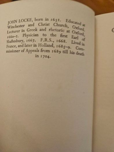 Of Civil Goverment. By John Locke. 1936 Hardback In Good Condition.  See Photos For Same.