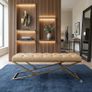 Luxury Chesterfield Bench  Gold Frame & White Tufted Upholstery 140cm Image 3