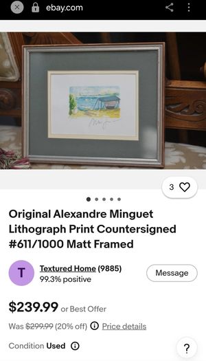 Fantastic Limited-Edition Hand-Signed Lithograph Print of a Caribbean Scene by the Renowned French Artist Alexandre Minguet (1937-1996), #737/1000