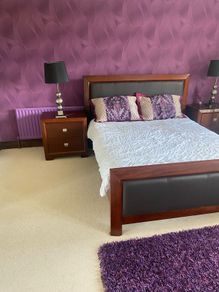 Harvey Norman bed frame and matching lockers