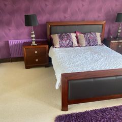 Harvey Norman bed frame and matching lockers