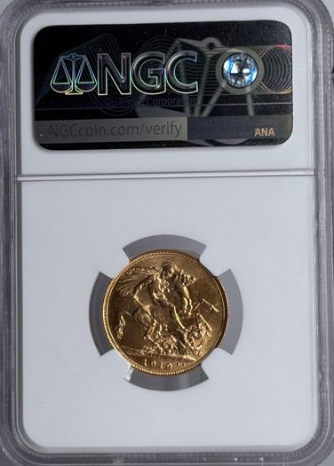1919S Gold Sovereign graded gold coin