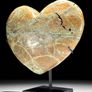 Smithsonite Heart Shaped Stone - Natural Stone, Metal Stand Image 3
