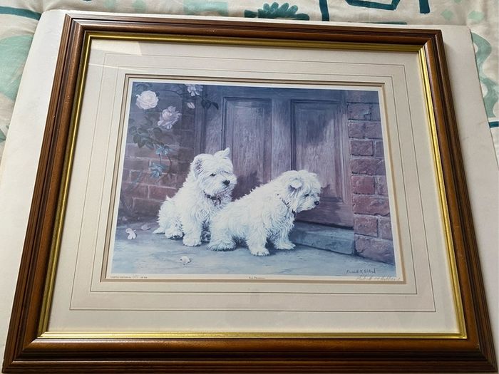 signed, limited-edition art print featuring two West Highland White Terriers.