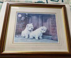 signed, limited-edition art print featuring two West Highland White Terriers.