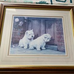signed, limited-edition art print featuring two West Highland White Terriers.