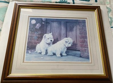 signed, limited-edition art print featuring two West Highland White Terriers.