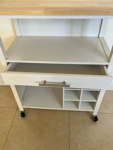 Rolling Table with Bottle Storage