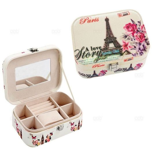 Jewellery Box Display Showcase Tidy Cosmetic Case with Mirror Storage Organizer #4