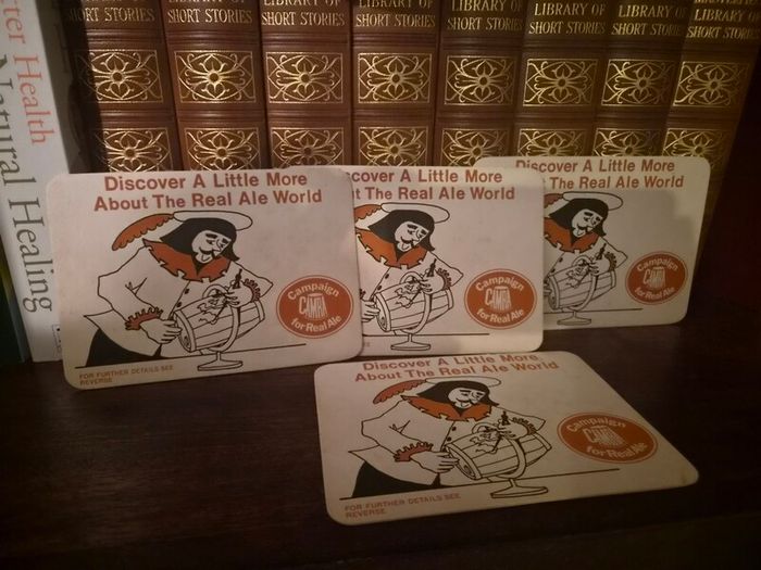 Rare 1970s CAMRA "Real Ale" Postcard Beer Mats - Matching Set of 4 (Pristine Deadstock)