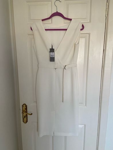 Mint Velvet Ivory wrap penicil dress size 8