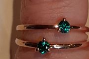 New pandora genuine rose gold green ring